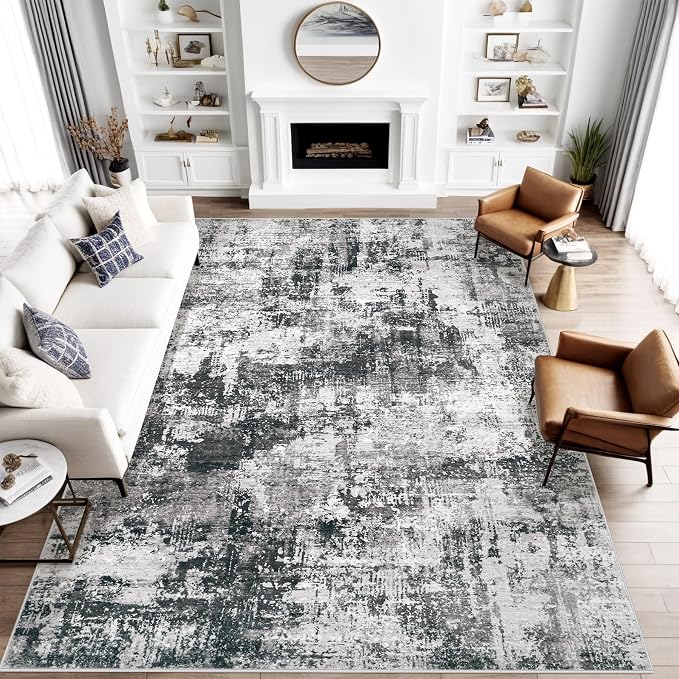 9x12 Area Rug for Living Room: Washable Abstract Soft Rugs Non Slip Modern by MXSANYOORUG