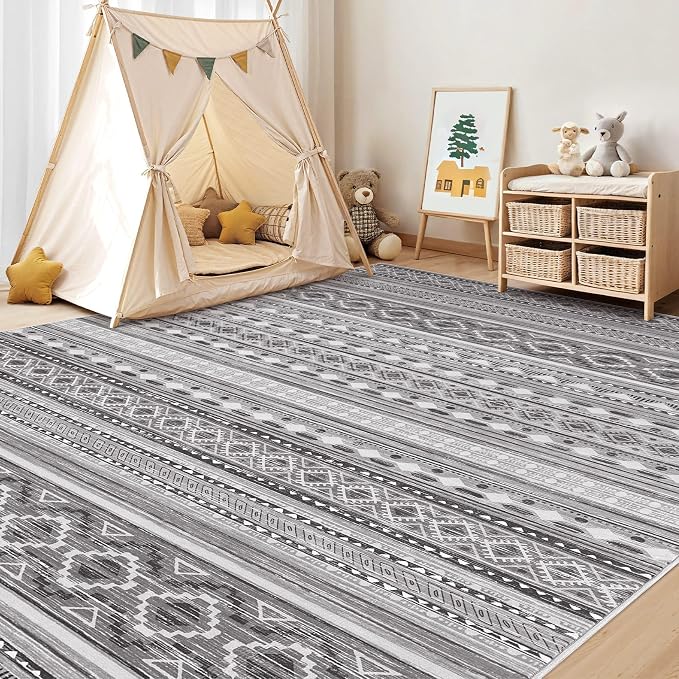 cotiled 5x7 Area Rug Living Room: Washable Boho Rugs - Image 7