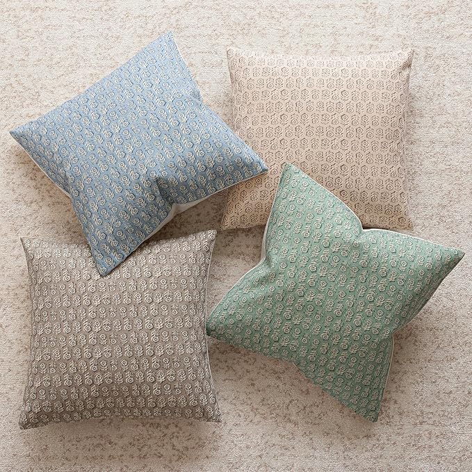 Foindtower Set of 2 Decorative Neutral Floral Print Throw Pillow Covers Vintage - Image 5
