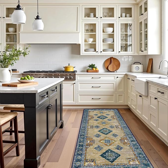 Tritard 100% Non Slip Kitchen Rugs Sets of 3 Washable Boho Kitchen Mats - Image 6