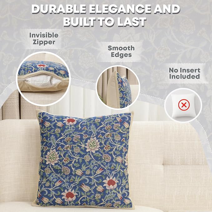 Charlotte Home Furnishings Throw Pillow Covers 16x16 in Royal Blue Decorative - Image 2