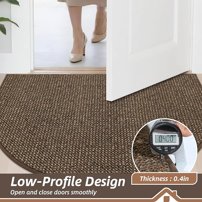 BEQHAUSE Dirt Trapper Door Mat 26" x 40" Half Circle Non-Slip Washable Doormats - Image 5