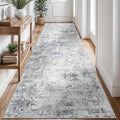 3x12 Washable Hallway Runner Rug – Abstract Non-Slip Mat by Puino