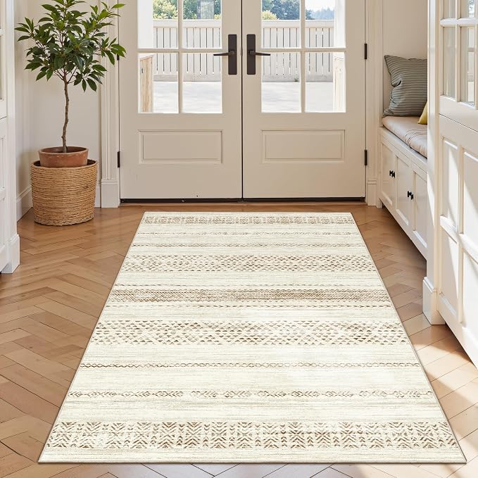 3x5 Washable Rug Moroccan Small Entryway Rug Non Slip Indoor Floor Carpet - Image 9