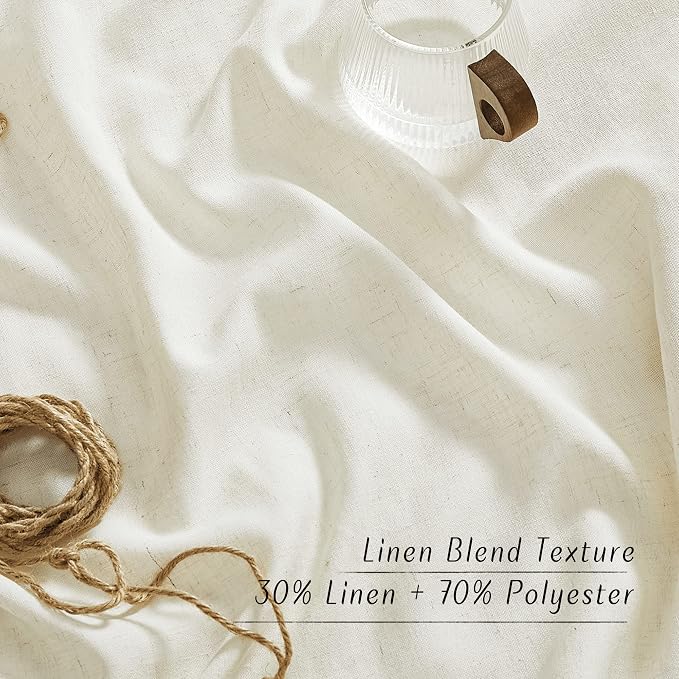 NICETOWN Linen Curtains 96 inches Long, Grommet Privacy Added - Image 4