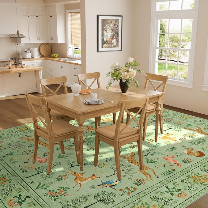 DUKINO 6x9 Rug, Washable Animal Living Room Rug - Image 4