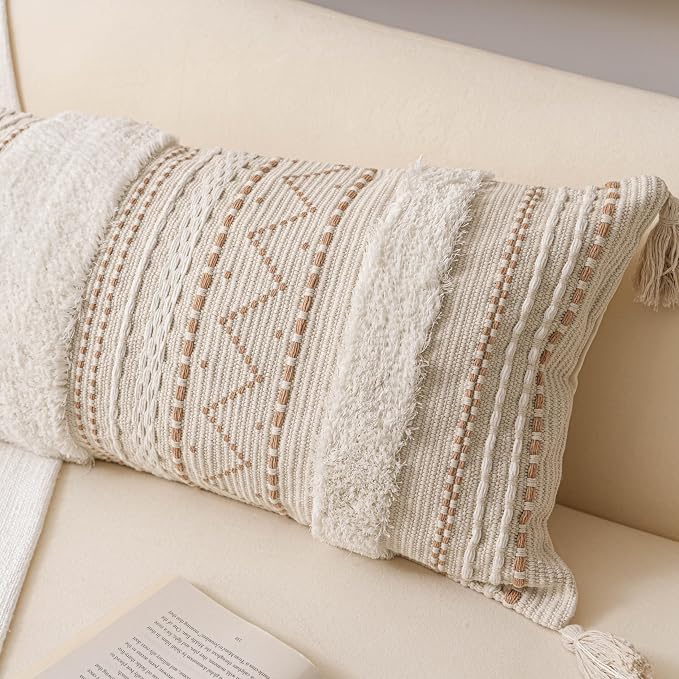 BlissBlush 18X18 Throw Pillow Cover, Cream Neutral Beige Square Decorative - Image 7
