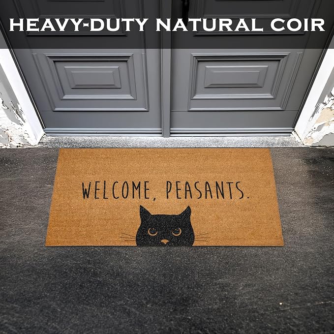 MAINEVENT Welcome Peasants Door Mat Large 48x24 Inch, Go Away Peasants Cat Door - Image 2