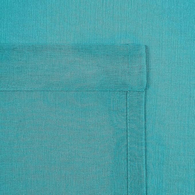 DWCN Turquoise Sheer Curtains for Kitchen Windows - Image 5