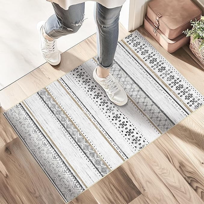 BESTSWEETIE 2x3 Area Rugs for Living Room Washable Moroccan Farmhouse Neutral by BESTSWEETIE