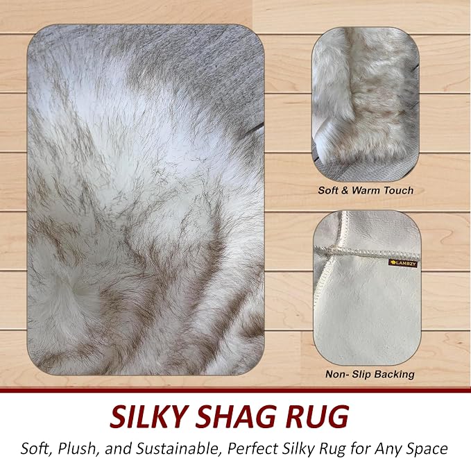Free Shape Luxury Soft Fluffy Shag Area Rug Single Quarto 4 Pelts 4'x6' - Image 4