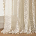 WAZZIO Boho Lace Curtains 2 Panels 45 Inches -Cute Vintage Victorian Sheer by WAZZIO