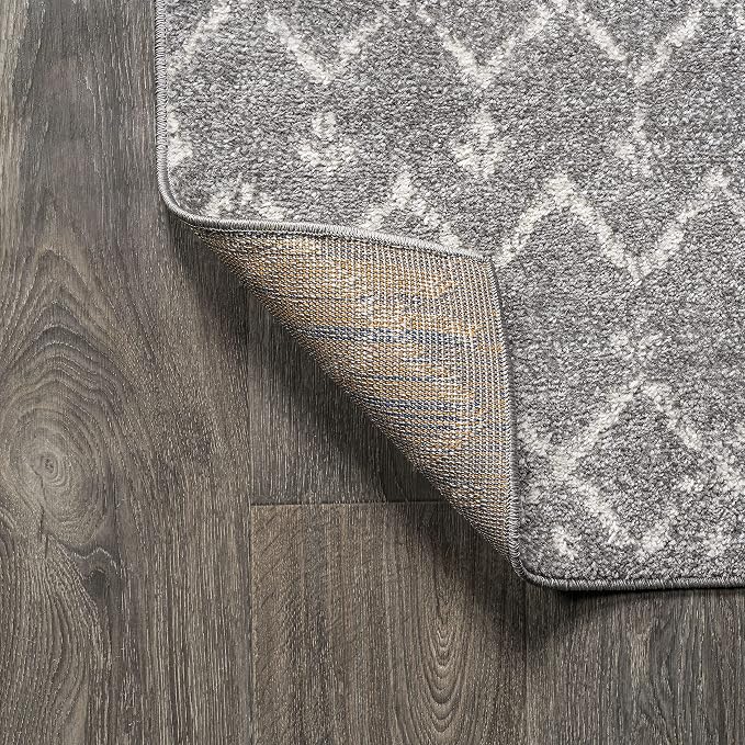 JONATHAN Y Boho Vintage Diamond Gray/Ivory Square Area Rug 7X7 ft, Moroccan Hype - Image 5