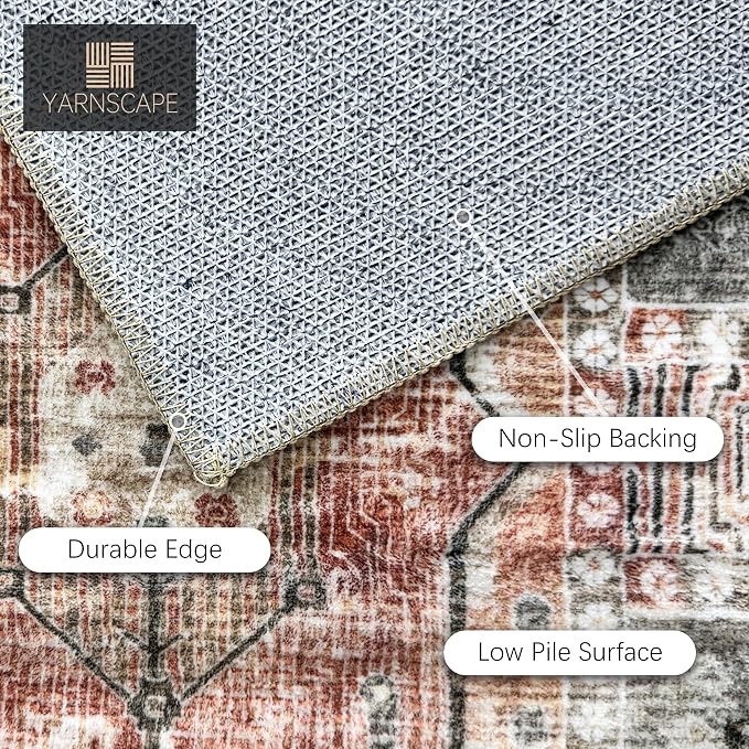 YARNSCAPE Vintage 2'6'' x 8' Washable Area Rug - Image 7