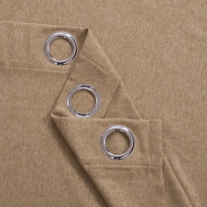 BGment Thick Linen Curtains for Living Room 84 Inch Length 2 Panels, Camel - Image 8