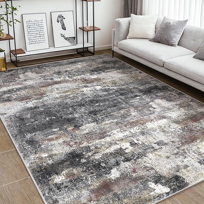 Area Rugs 5x7 for Living Room Bedroom, Modern Abstract Machine Washable Soft - Image 4