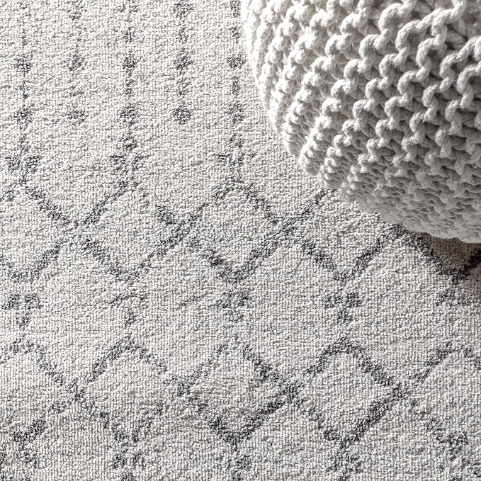 JONATHAN Y Boho Vintage Diamond Cream/Gray Indoor Area Rug 8X10 ft, Moroccan - Image 7