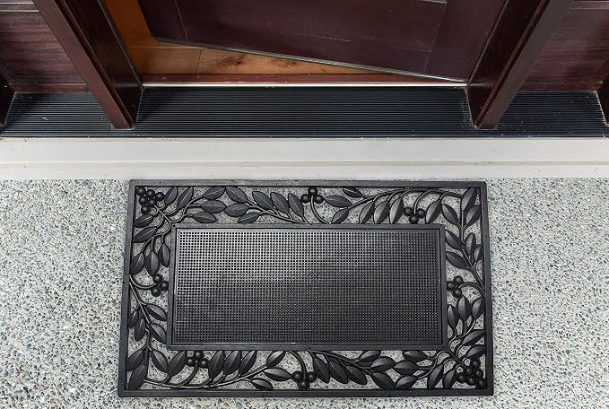 DII Rubber Doormats Collection All Weather, Leaf Border - Image 2