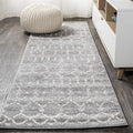 JONATHAN Y Boho Vintage Diamond Gray/Ivory Runner Rug 2X20 ft, Moroccan Hype by JONATHANY