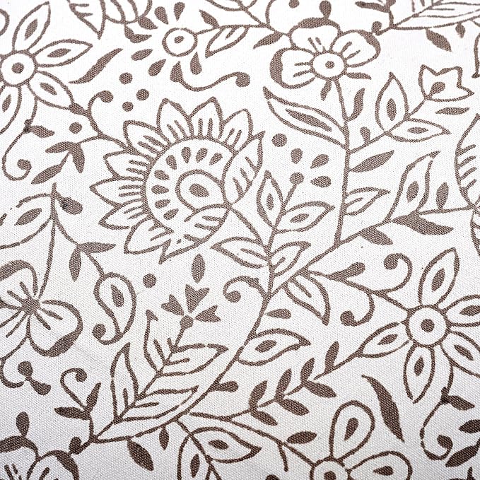 Ridhi Block Print Taupe Pillow Cover 20" x 20" Decorative Couch Pillows - Image 4