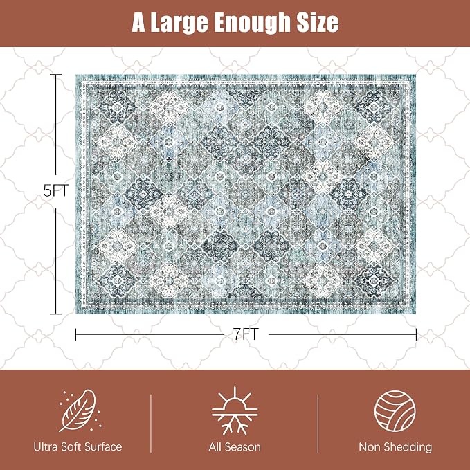 YARNSCAPE 6' x 9' Washable Area Rug - Image 2