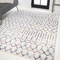 JONATHAN Y Boho Vintage Diamond Cream/Multi Indoor Area Rug 8X10 ft, Moroccan by JONATHANY
