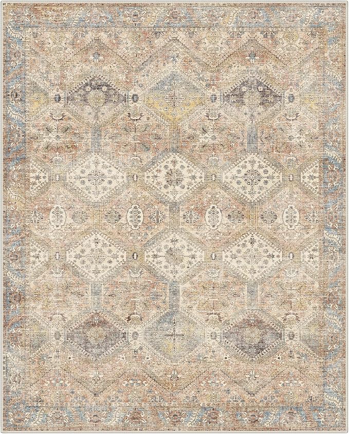 GENIMO 9x12 Area Rugs for Living Room, Machine Washable Non Slip Vintage Rugs - Image 5