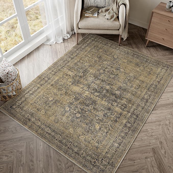PureCozy 5x7 Brown Black Area Rug - Image 9