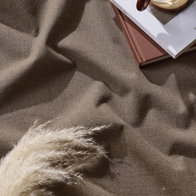 RYB HOME 100% Blackout Linen Textured Curtains 96 inches Long, Thermal - Image 8