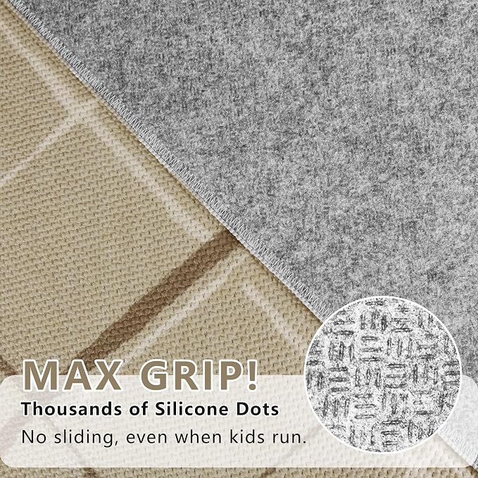 3x5 Area Rug Washable Entryway Rug Non Slip Modern Tear and Stain Resistance No - Image 6