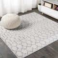 JONATHAN Y Boho Vintage Diamond Cream/Gray Square Area Rug 9X9 ft, Moroccan Hype by JONATHANY