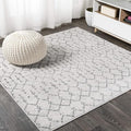 JONATHAN Y Boho Vintage Diamond Cream/Gray Square Area Rug 8X8 ft, Moroccan Hype by JONATHANY