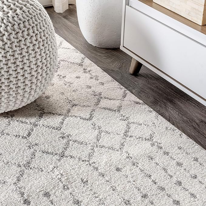 JONATHAN Y Boho Vintage Diamond Cream/Gray Runner Rug 2X14 ft, Moroccan Hype - Image 4