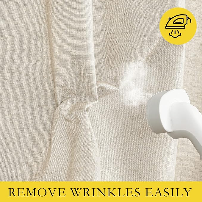 NICETOWN 100% Blackout Room Warming Linen Texture Curtains 84 inches Long - Image 7