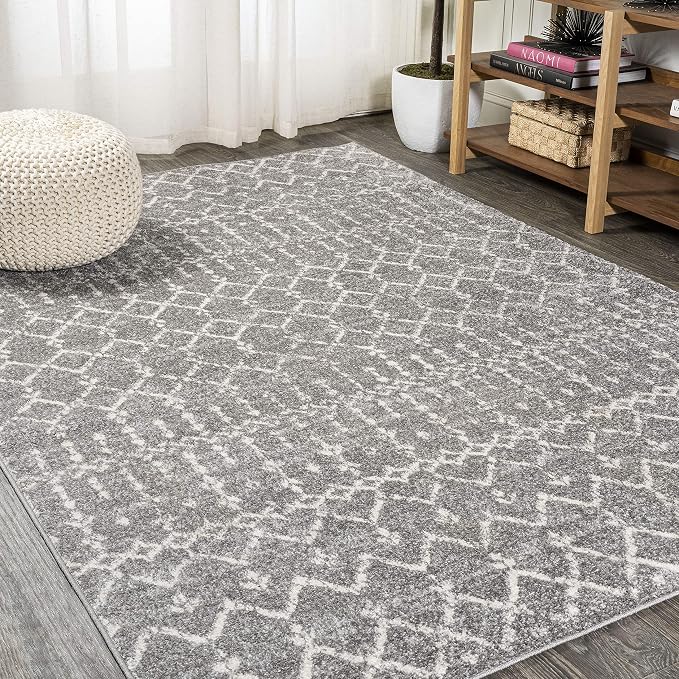 JONATHAN Y Boho Vintage Diamond Gray/Ivory Runner Rug 2X10 ft, Moroccan Hype by JONATHANY