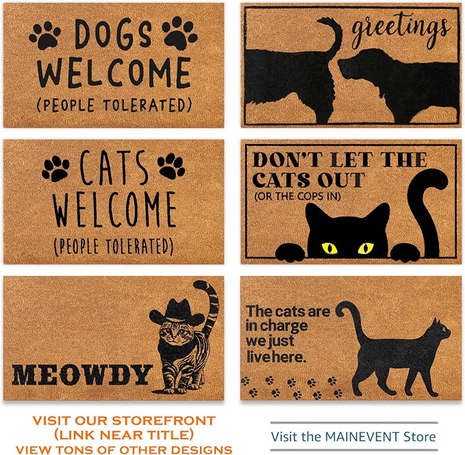 MAINEVENT Meowdy Doormat 30x17 Inch, Cat Front Door Mat - Image 6