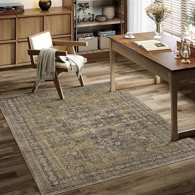 PureCozy 5x7 Brown Black Area Rug - Image 8