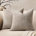 ZeeMart Fine-Textured Throw Pillow Covers Set of 2, 22x22 Inch Latte, Soft by ZEEMARTONLINE