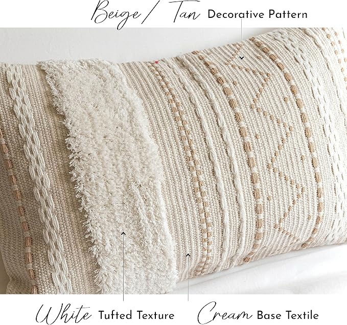 BlissBlush 20X54 Oversized Large Lumbar Pillow Cover - Image 3