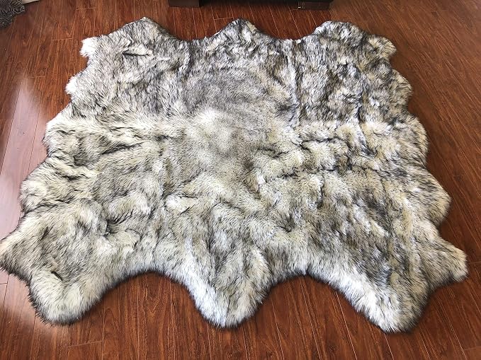 Free Shape Luxury Soft Fluffy Shag Area Rug Sexto 6 Pelts 6'x6', 180x180 cm - Image 5