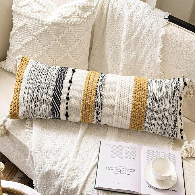 BlissBlush Decorative Lumbar Throw Pillow Cover 14x36 Boho Long Cushion - Image 8