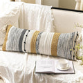 BlissBlush Decorative Lumbar Throw Pillow Cover 14x36 Boho Long Cushion by BlissBlush