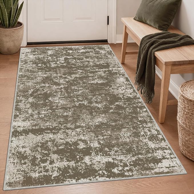 3x5 Area Rug Washable Entryway Rug Non Slip Abstract High-Stain Resistance No by TTelephant