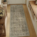 PureCozy Light Brown 2x5 Vintage Area Rug Hallway Indoor Kitchen Washable by PureCozy