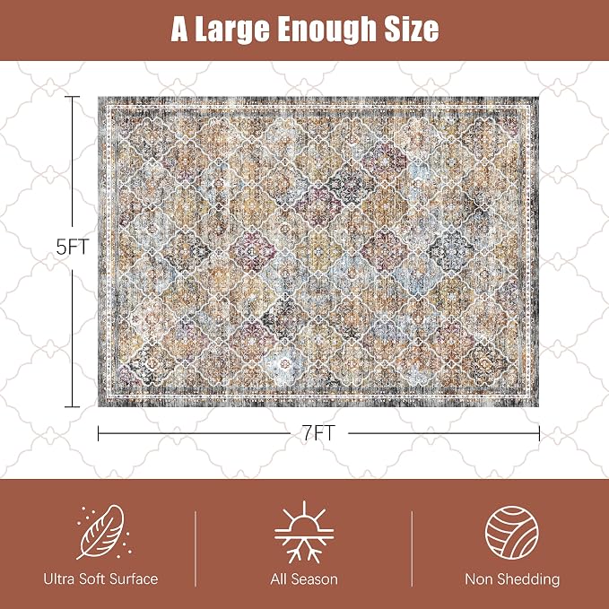YARNSCAPE 6' x 9' Washable Area Rug - Image 2