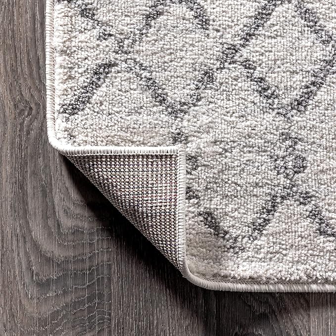 JONATHAN Y Boho Vintage Diamond Cream/Gray Square Area Rug 9X9 ft, Moroccan Hype - Image 5