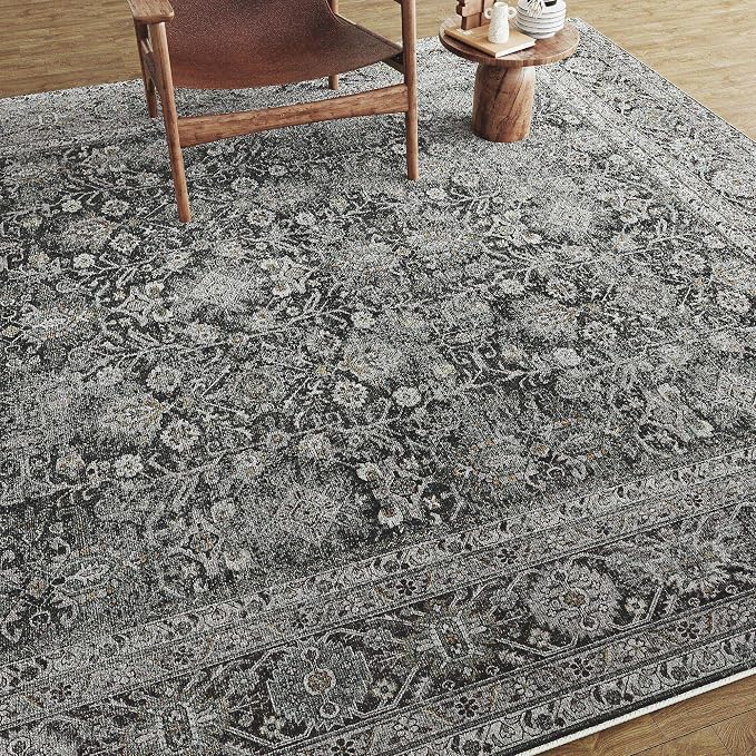 PureCozy Black Runner Rug 2'6"x12' Vintage Area Carpet Hallway Long Indoor - Image 8