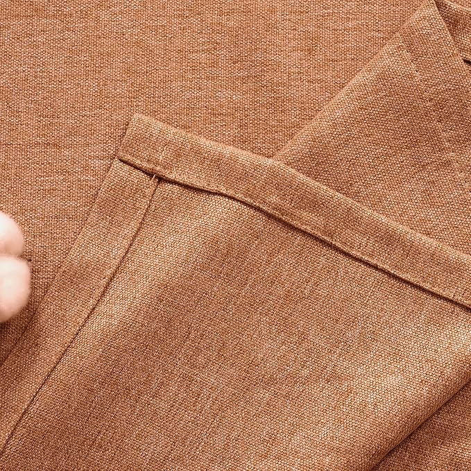 BGment Boho Burnt Orange Linen Curtains 80 Inch Length - Image 9