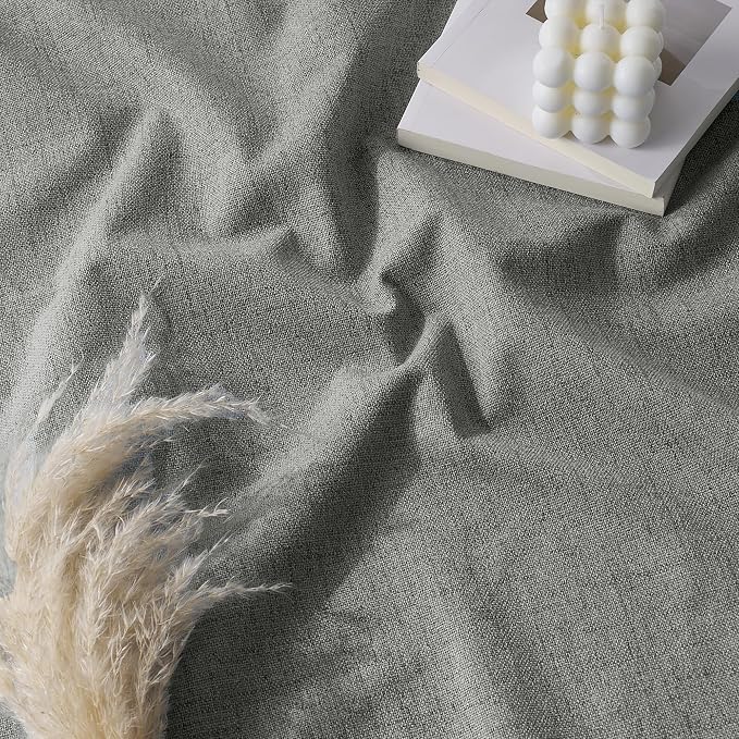 RYB HOME 100% Blackout Linen Textured Curtains 108 inches Long, Thermal - Image 8