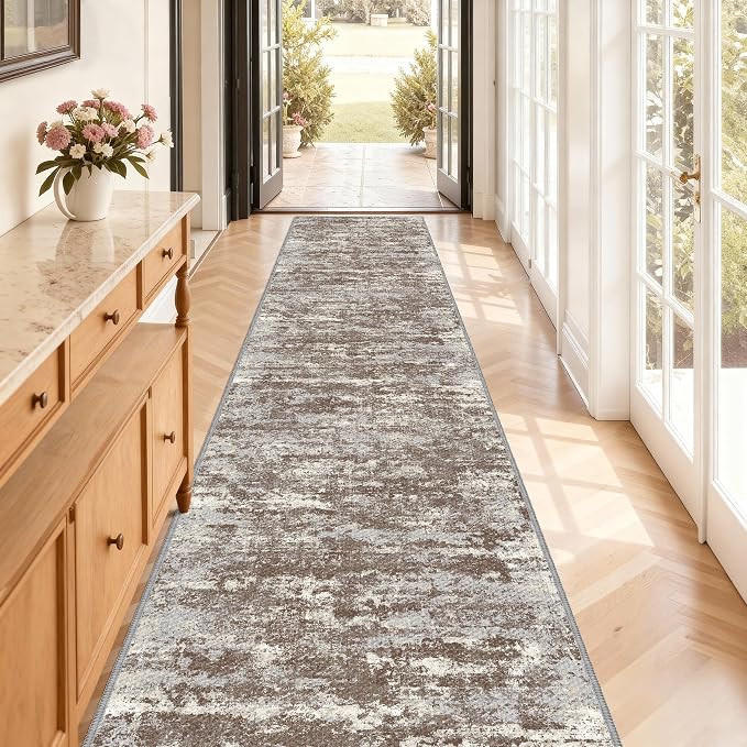 Non Slip Floor Runners for Dogs 2.6x12 Washable Runner Rug Abstract, Joint by TTelephant